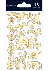 Stickers Draeger Figuras Geom&eacute;tricas oro 18u