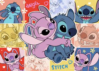 Puzle 4 x 100 piezas Stitch