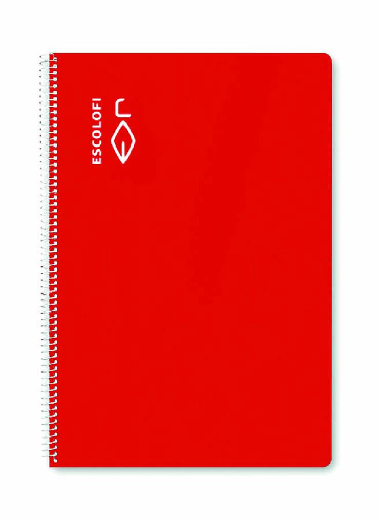 Llibreta espiral Escolofi Foli 100 fulls 4x4 marge vermell