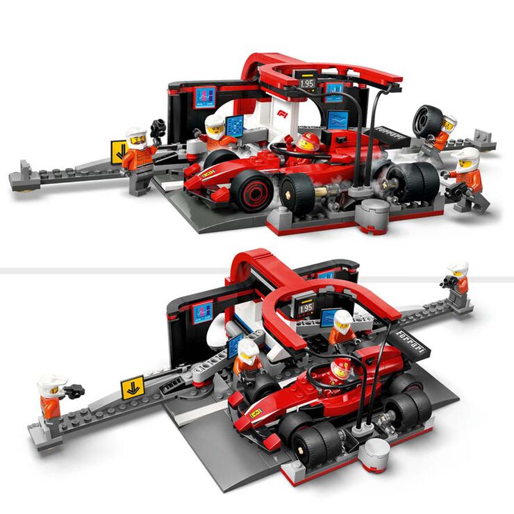 LEGO® LEGO City Parada en Boxes de F1® y Equipo de Mecánicos con Coche Ferrari 60443