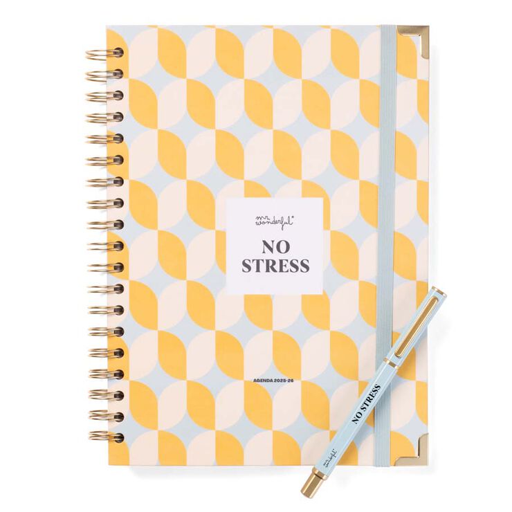 Agenda escolar Mr. Wonderful Office + Bolígraf sem/vista cas 2025-26 No Stress