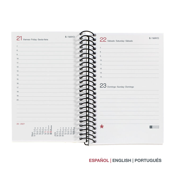 Agenda Miquelrius Espiral Caddy Dia P&agrave;gina Catal&agrave; 2027 City Vermell