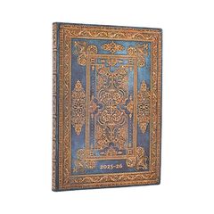 Agenda 18 mesos Paperblanks Flexi Midi apaïsada setm/vista 2025-26 Lujo Azul