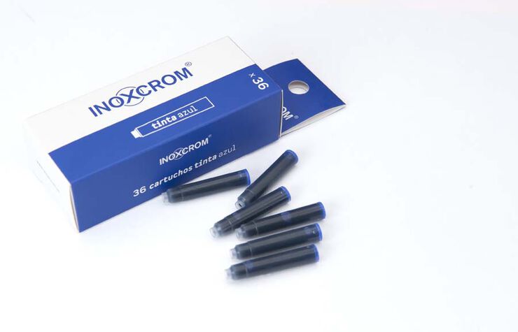 Cartucho Pluma Inoxcrom azul 36u