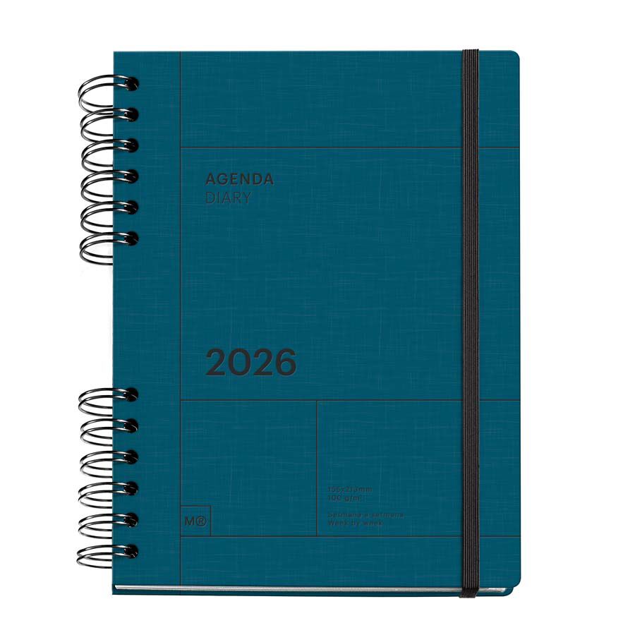 Agenda Miquelrius Plus W-O sem/vista catal&aacute;n 2026 Basic azul marino