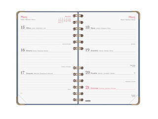 Agenda Finocam Alma Semana Vista Horizontal 2027 Catal&aacute;n Azul