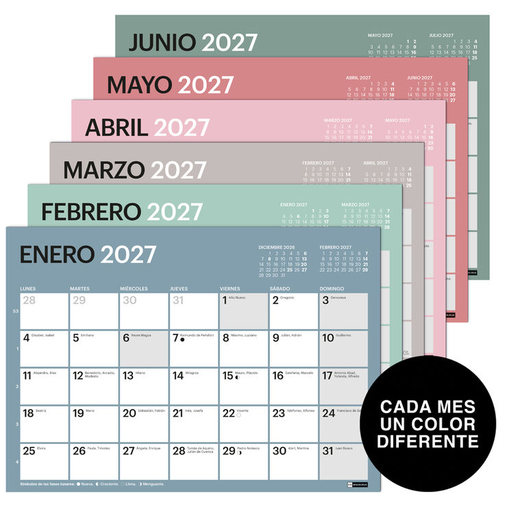Calendario Miquelrius Mesa A5 Castellano 2027 Chromat
