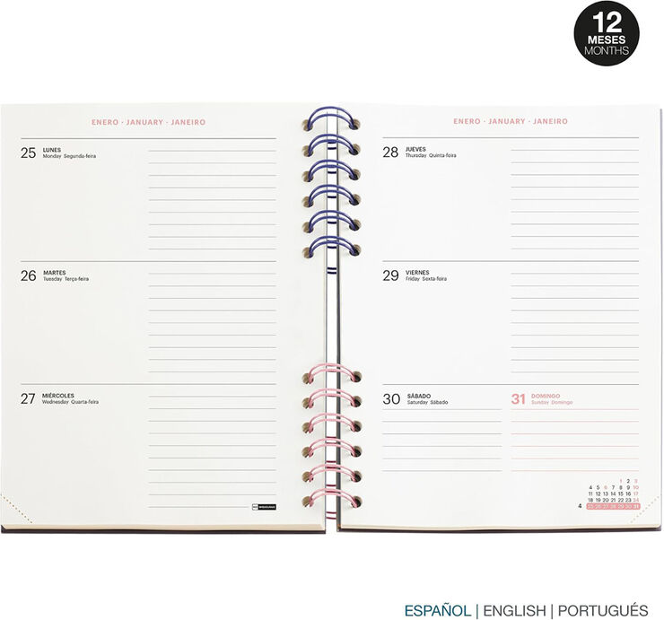 Agenda Escolar Plus W-O S/V Mult. 2026-2027 Malva