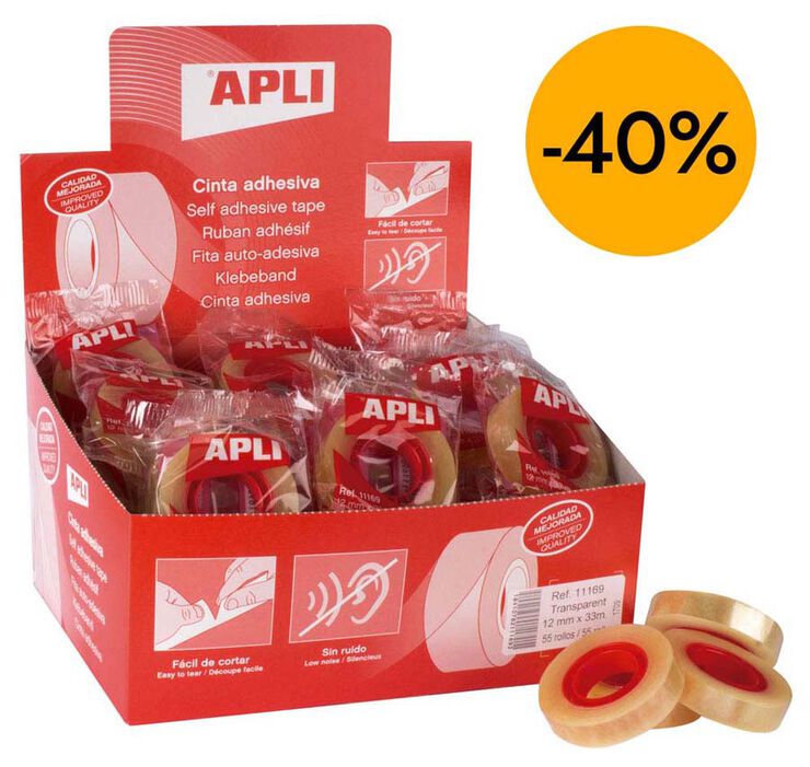 Cinta adhesiva Apli 12mmx33m