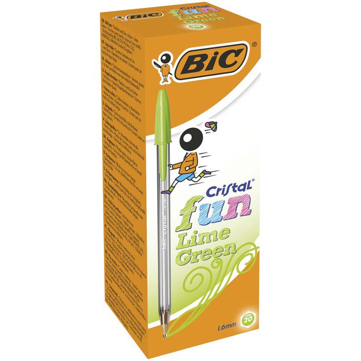 Bolígraf Bic Cristal Fun Llima 20 unitats