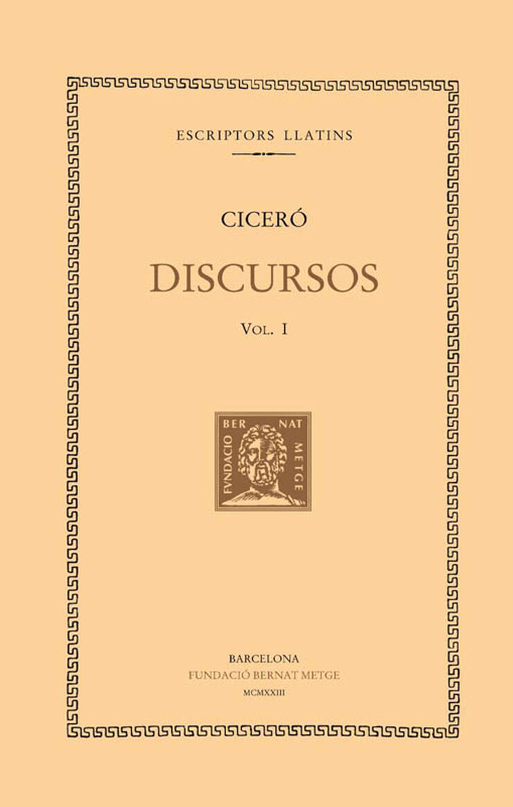 Discursos, vol. I: En defensa de Quincti, de Rosci Amerí, de Rosci Comediant, de Tul·li