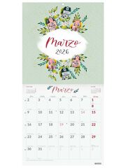 Calendario pared Finocam 30x30 2026 Flower Journal castellano