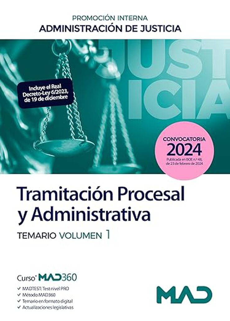 Cuerpo de Tramitación Procesal y Administrativa (promoción interna) de la Administración de Justicia. Temario Volumen 1