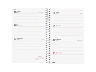 Agenda Finocam Year Semana Vista Horizontal 2027 Catal&aacute;n Rojo