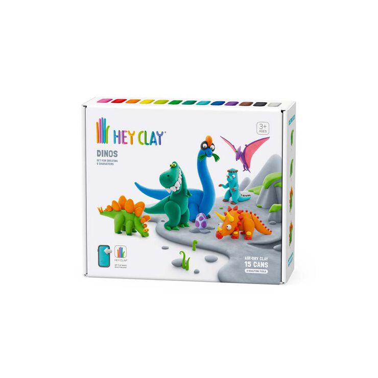 Hey Clay Set Dinosaures 15 pots