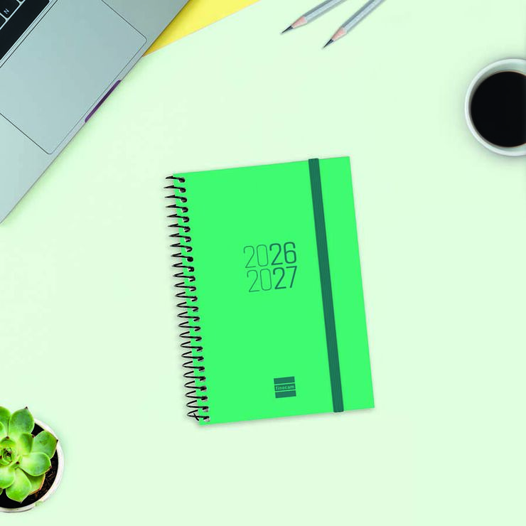 Agenda Escolar Finocam Esp.E8 Sem/Vista Catal&aacute;n 2026-27 Verde