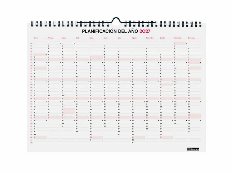 Calendario Pared Finocam 16M 34x24cm Castellano 2026-27