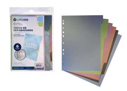 Separadors Carchivo Metal Extra A4 6 u Separadors Carchivo Metal Extra A4 6 u