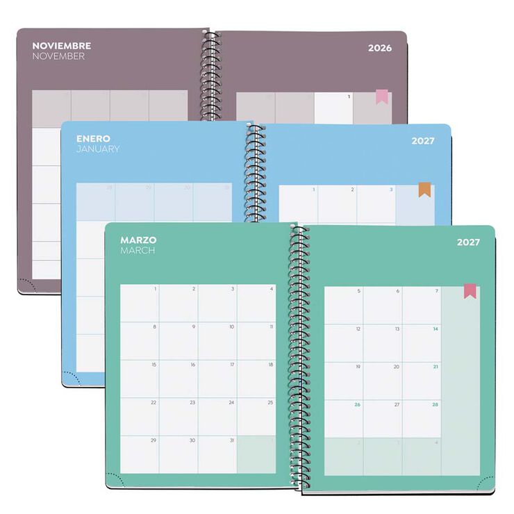 Agenda Escolar Miquel Rius Espiral Plus set/vista multiling&uuml;e 2026-2027 Summery