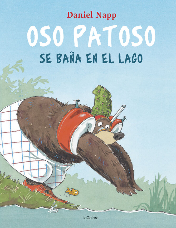 Oso Patoso se baña en el lago