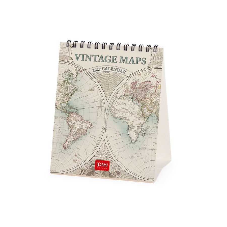 Calendario Legami 12x14,5 Sobremesa Vintage Maps Multiling&uuml;e 2027