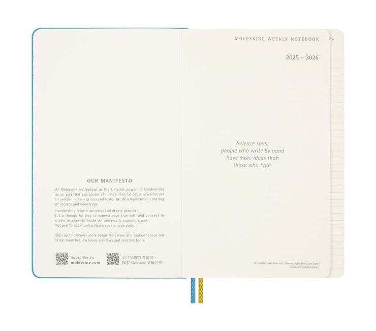 Agenda 18 meses Moleskine tapa dura sem/vista L 2025-26 Peanuts