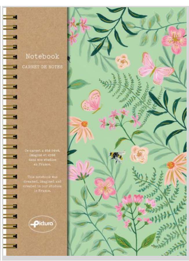 Llibreta Espiral A5 Pictura Flors Verdes