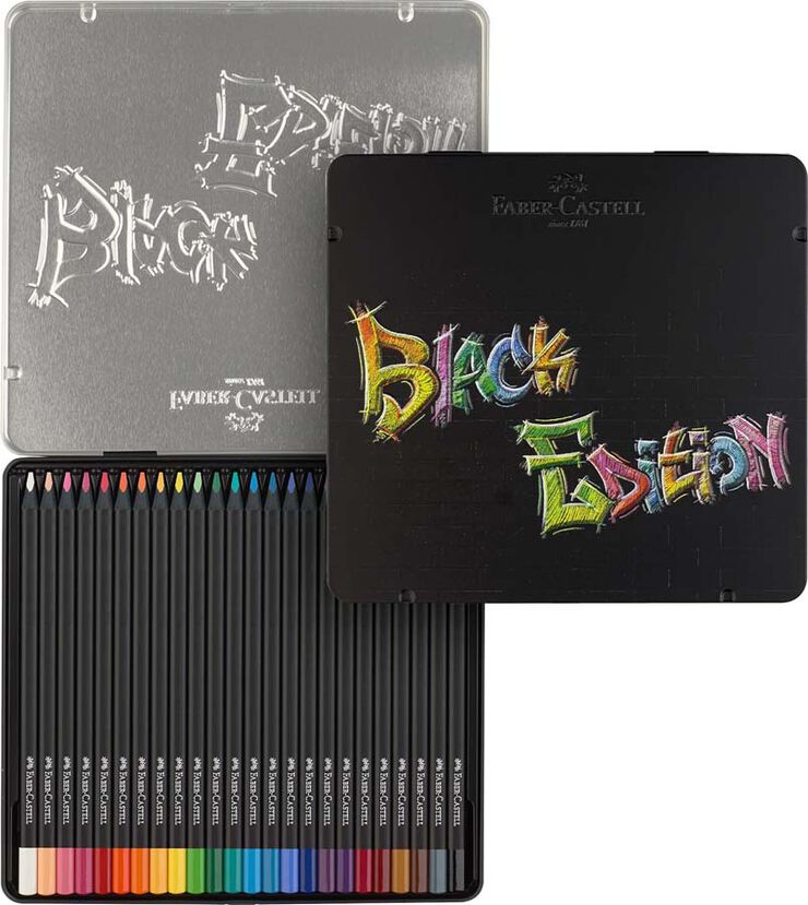 Estuche metal lápices Faber-Castell Black Edition 24 colores