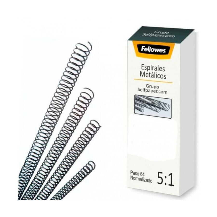Encuadernadores Espiral met&aacute;lico Fellowes 30mm negro 50u