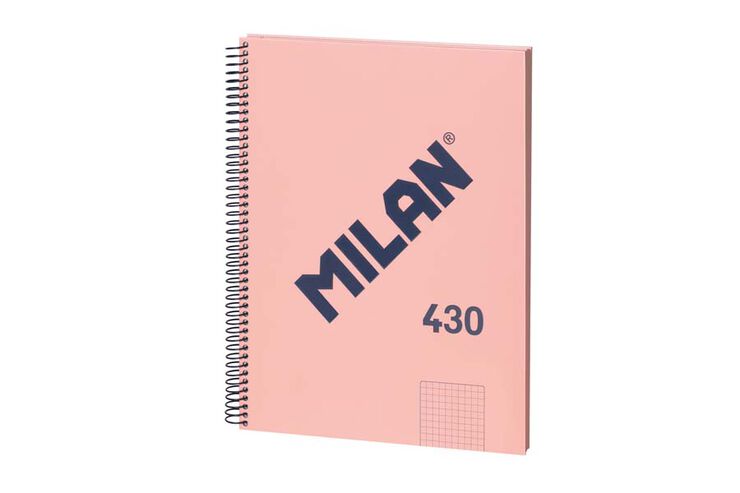 Notebook 1 A4 80f 95g quadrícula 5X5 Milan 1918 rosa