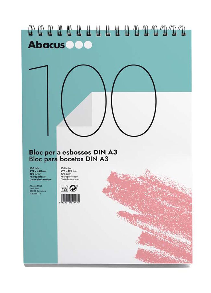 Bloc boceto Abacus A3 100 hojas