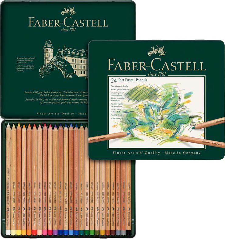 Lápiz Faber-Castell pastel 24 colores estuche metal