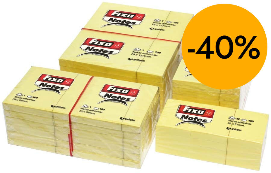 Notes adhesives Fixo 38x51mm groc