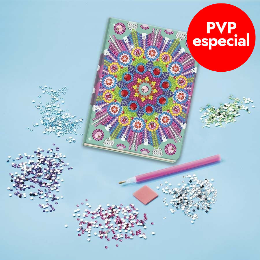 Llibre Decora amb Diamants Mandala Rosa