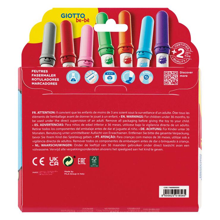 Rotuladores de colores Giotto Be-bè 12 colores
