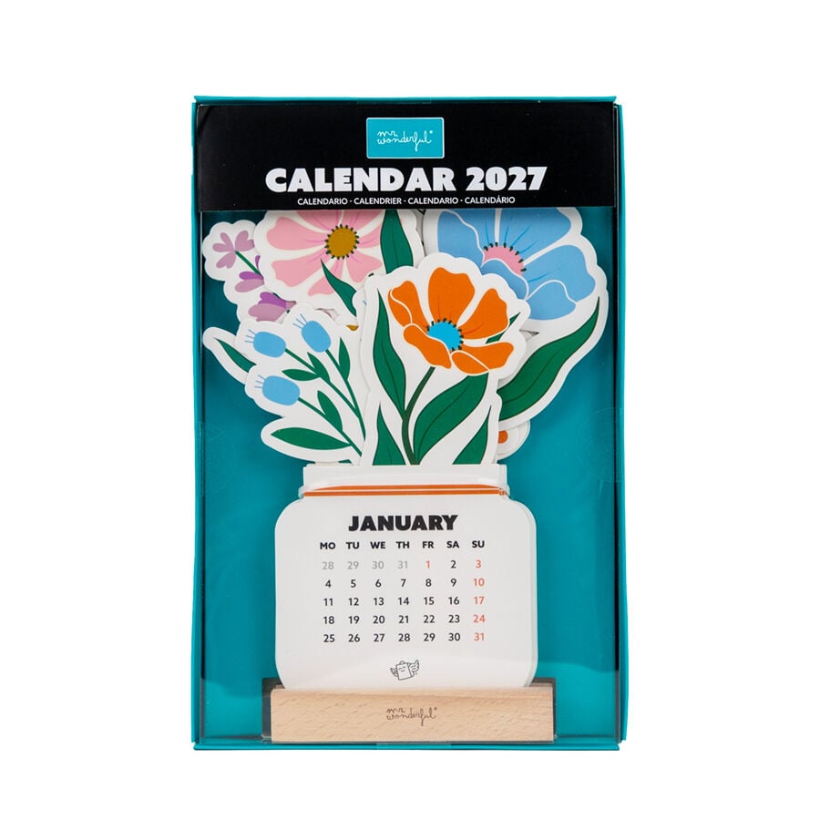 Calendari Mr. Wonderful Taula Amb Peanya Flowers Multiling&uuml;e 2027