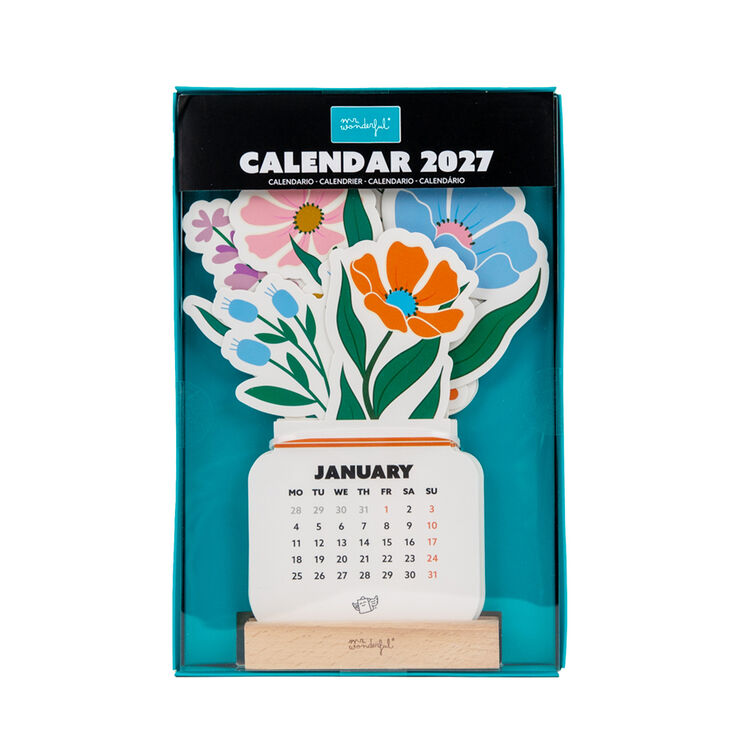 Calendari Mr. Wonderful Taula Amb Peanya Flowers Multiling&uuml;e 2027