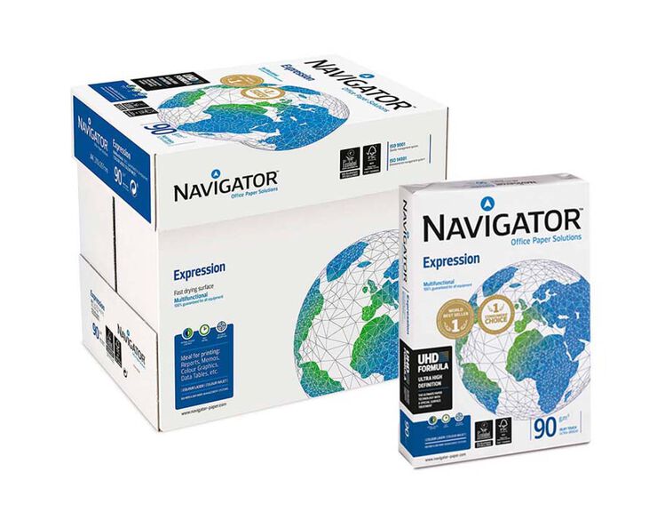 Papel Navigator A4 90 g, 500 hojas, caja 5 unidades