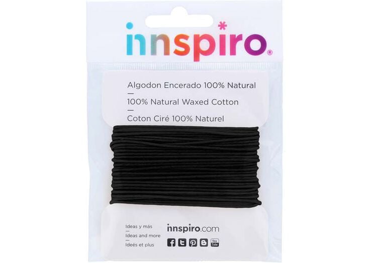 Cordel Encerado Innspiro negro 1mm 5m