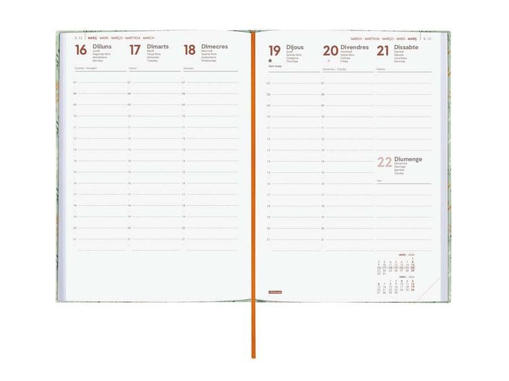 Agenda Finocam Berlín Y10 sem/vista vertical cat 2026 Trigo