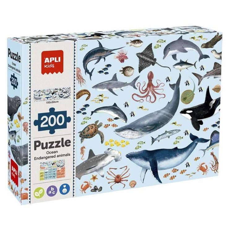 Puzle Animals Marins Amena&ccedil;ats 200 peces