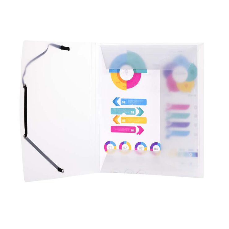 Carpeta gomas 3 solapas A5 PP colores surtidos