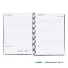 Agenda Miquelrius Especial Plus Dia P&agrave;gina Multiling&uuml;e Calm 2027 Gris