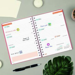 Agenda Finocam Cosmflex 1/4 Sem/Vista Catal&aacute;n 2026-27 Rojo