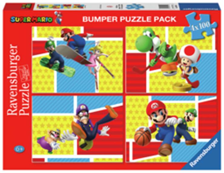 Puzle 4 X 100 peces Super Mario