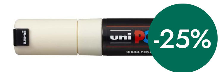 Rotulador Posca PC-8K 8mm marfil