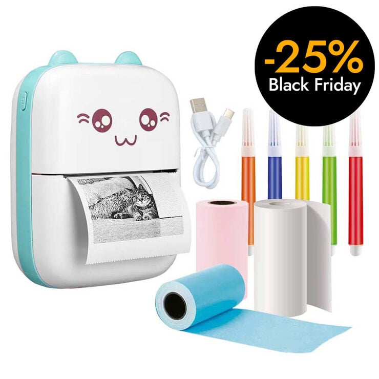 Impresora Mini Funny Kawai azul