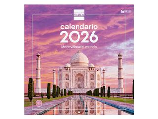 Calendario pared Finocam 30x30 2026 Maravilla Mundo castellano