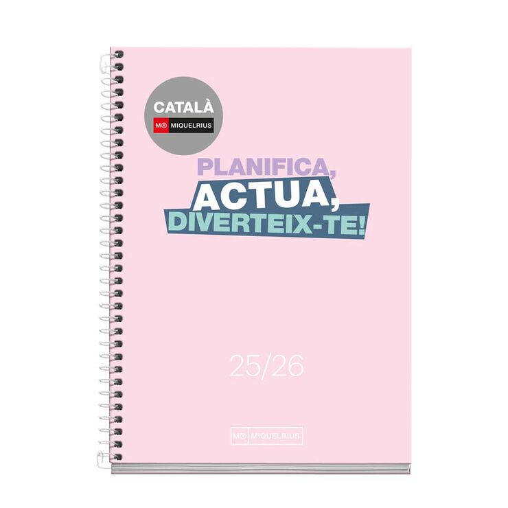 Agenda escolar Miquelrius Activa sem/vista cat 2025-26 Wr rosa