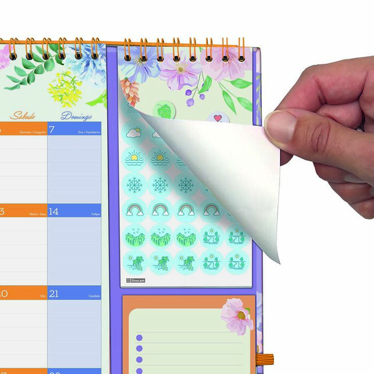 Calendario Pared Finocam 16M Plus Castellano 2026-27 Frases